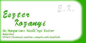 eszter kozanyi business card